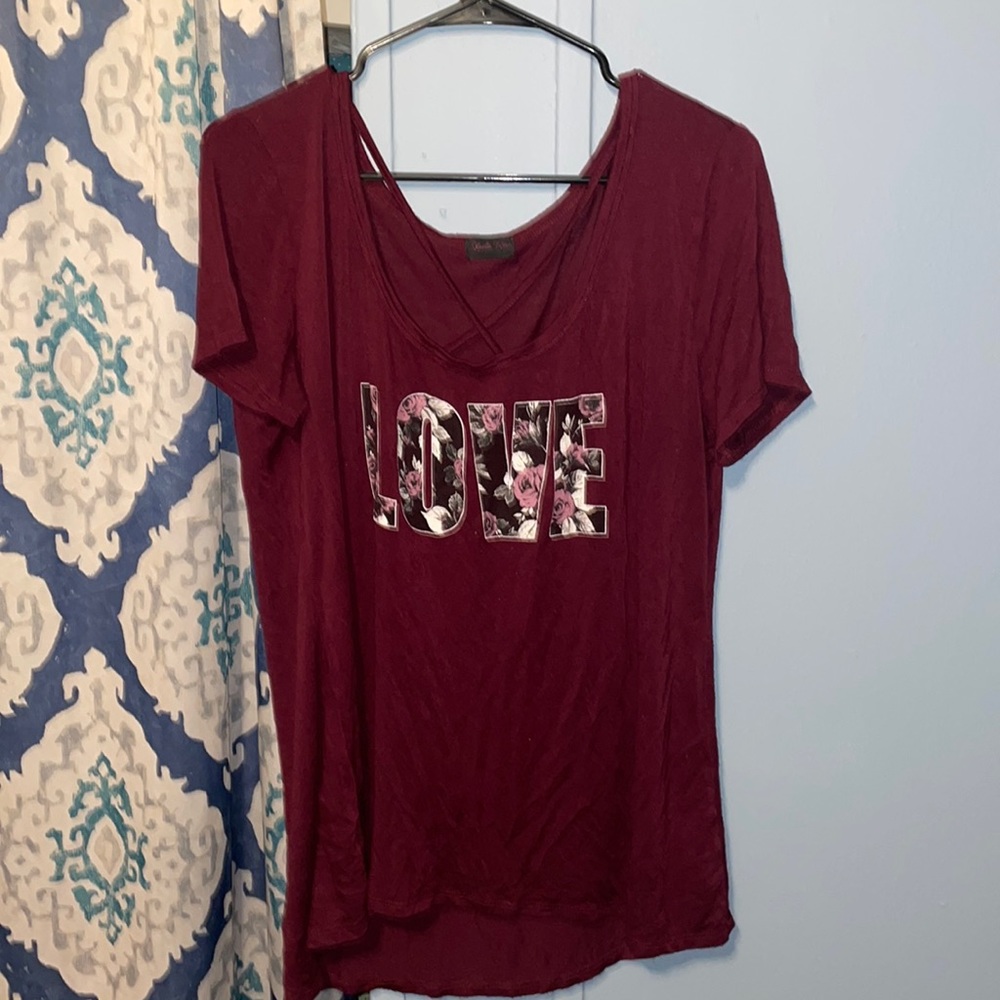 Maroon love shirt by Sheila Rose size Large
